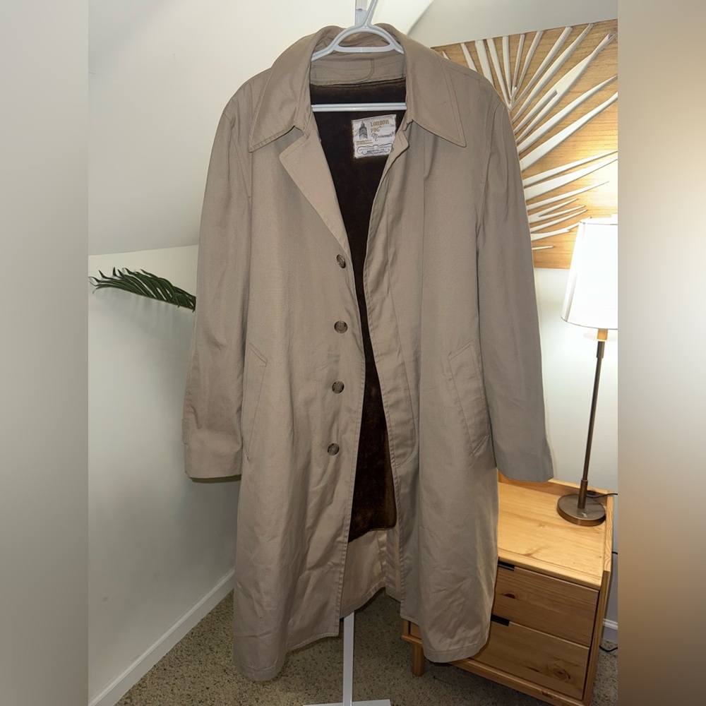 Vintage London Fog Maincoats Zip‎ Out Liner Men's 44 Long Trench Coat